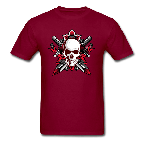 Goth Skull T-Shirt - burgundy