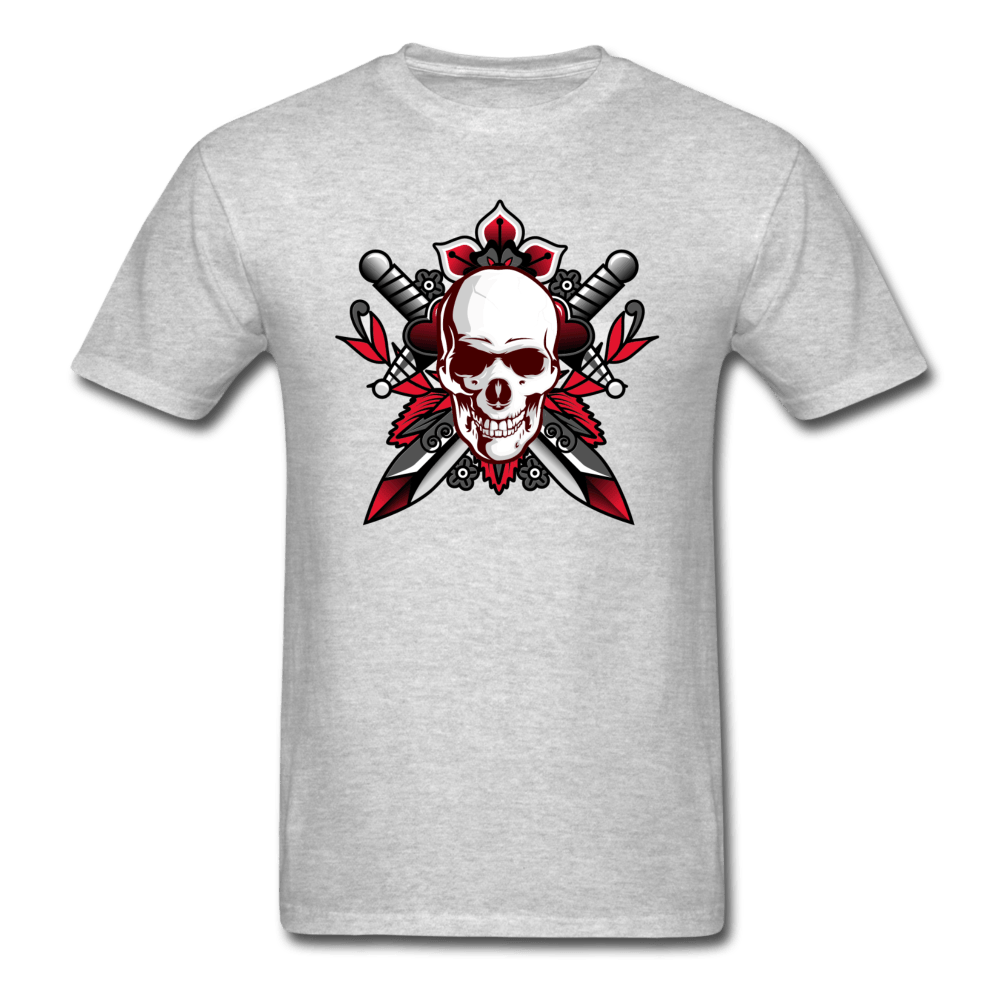 Goth Skull T-Shirt - heather gray