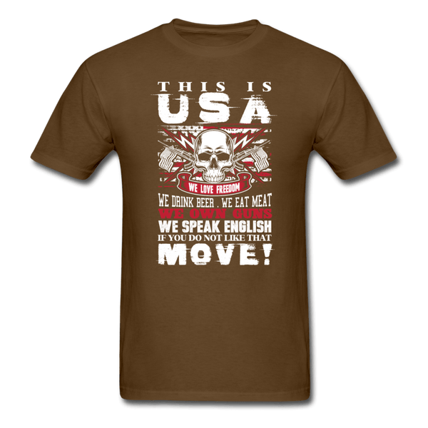 This is USA T-Shirt - brown