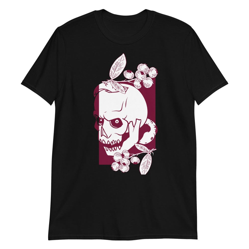 White Skull with Burgundy - T-Shirt