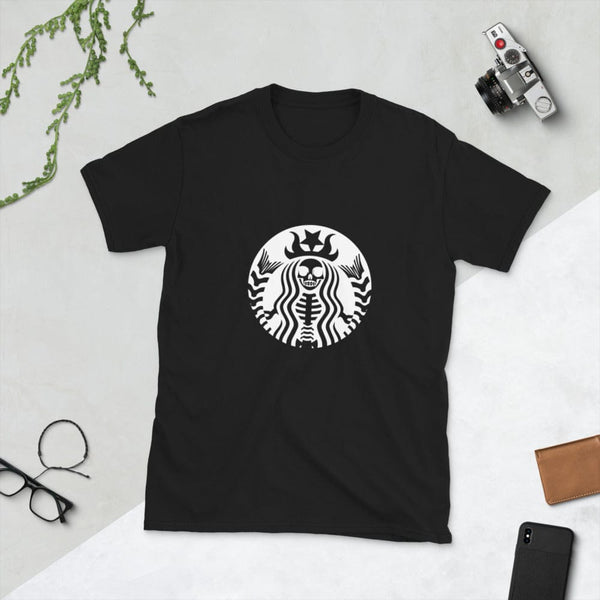 Skull Mermaid White Logo - Skull T-shirt - up to 5XL