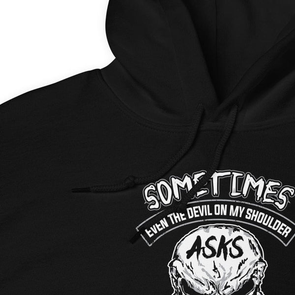 Sometimes Even The Devil On My Shoulder - Skull Hoodie - up to 5XL