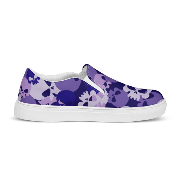 Women’s Purple Skull Slip-on Canvas Shoes