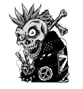 Skull Punk Image | Instant Download | Digital File | SVG | JPG | PNG | EPS